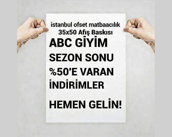 35x50 1 Renkli Afiş Poster Baskı